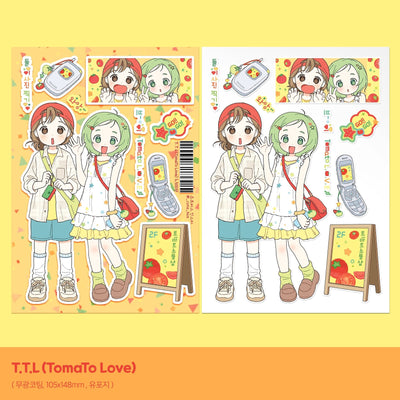 [CB09] NEW Cute Bus 'TTL' Sticker Sheet - Cute Bus__korean_sticker_stationery