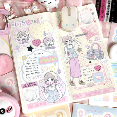 [CB10] NEW Cute Bus 'Keyring Rich' Sticker Sheet - Cute Bus__korean_sticker_stationery