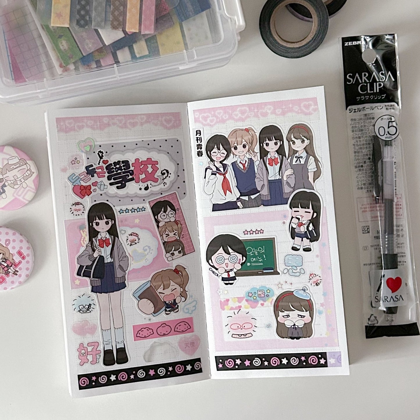 [CB14] NEW Cute Bus 'Heart - racing Youth Academy' Sticker Sheet - Cute Bus__korean_sticker_stationery
