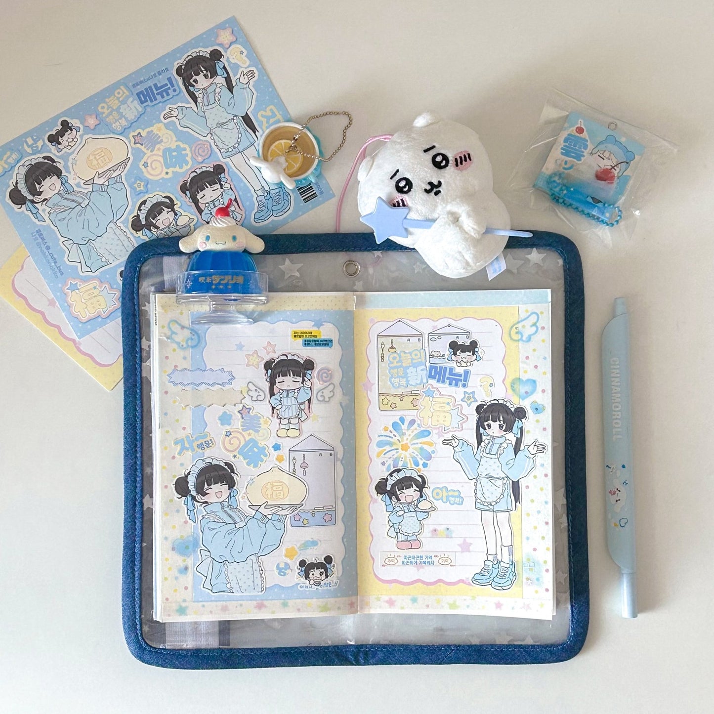 [CB16] NEW Cute Bus 'Today's New Menu: Happiness & Luck' Sticker Sheet - Cute Bus__korean_sticker_stationery