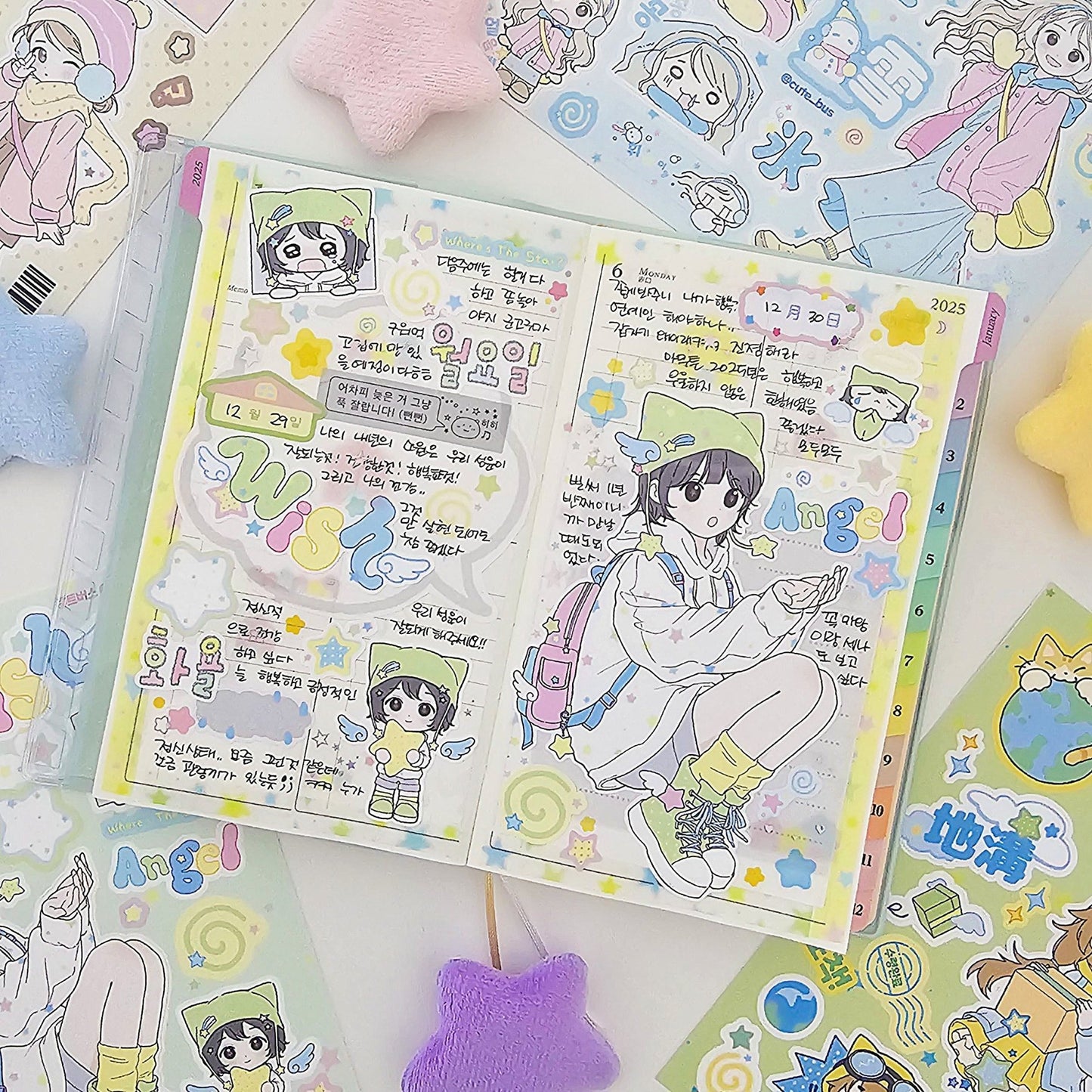 [CB17] NEW Cute Bus 'STAR'S WISH' Sticker Sheet - Cute Bus__korean_sticker_stationery