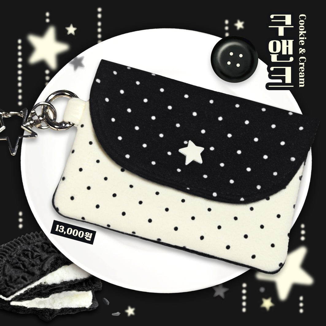 [CB26] NEW Cute Bus Card Wallets (options) - Cute Bus_CB26S13 - Cookies and Cream_korean_sticker_stationery