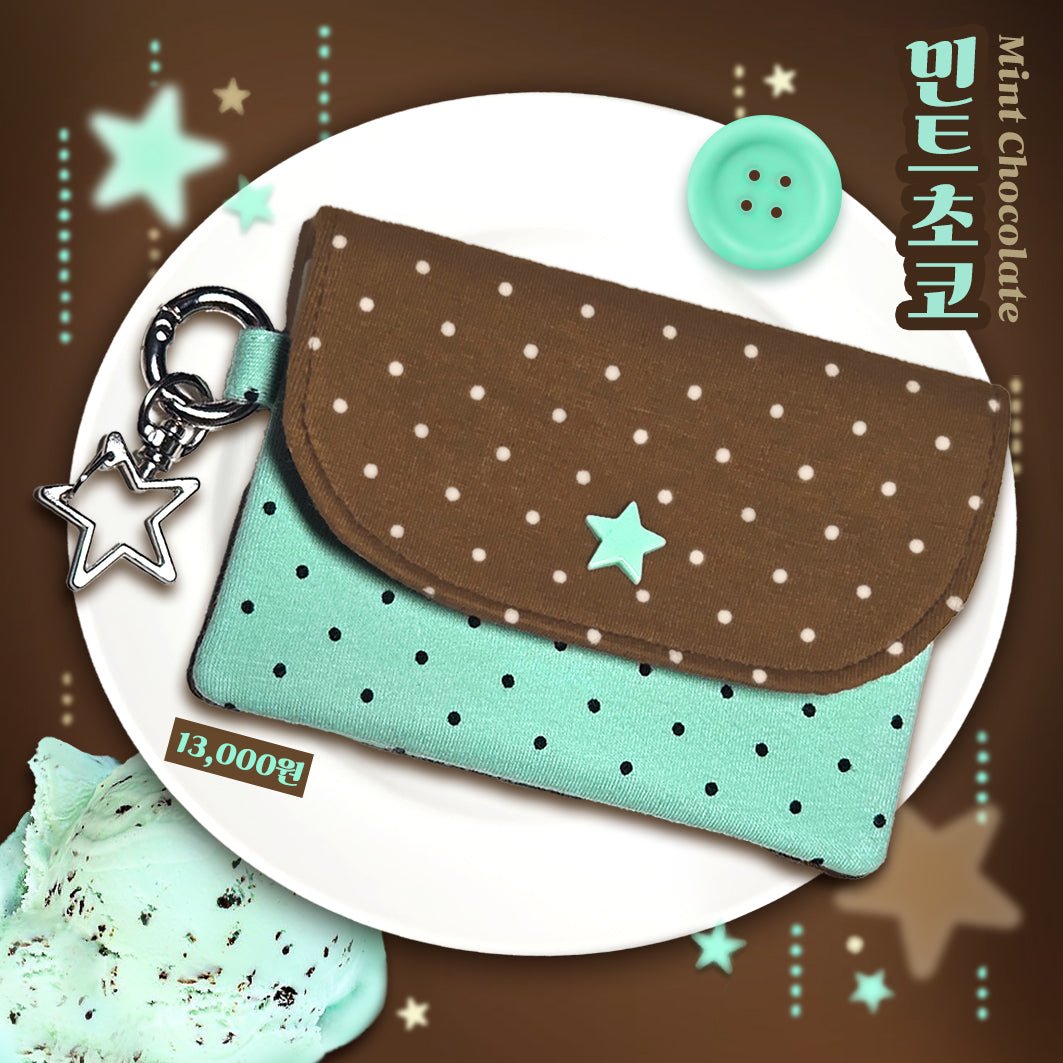 [CB26] NEW Cute Bus Card Wallets (options) - Cute Bus_CB26S9 - Mint Chocolate_korean_sticker_stationery
