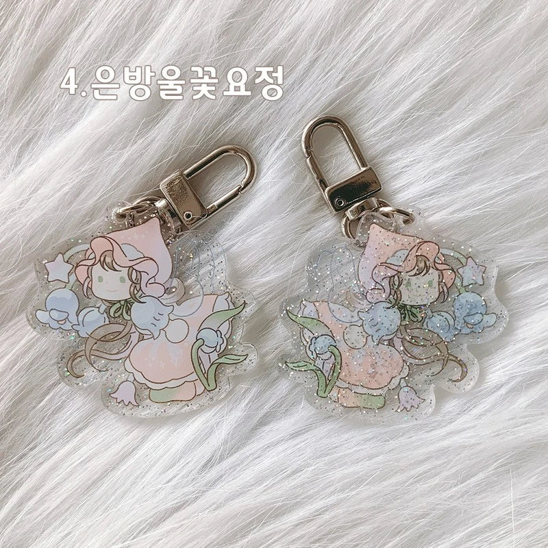 [CM11] Childhood Memories Fairies Acrylic Holographic Keychain (options) - Childhood Memories_4. Lily of the Valley Fairy (CM11S4)_korean_sticker_stationery