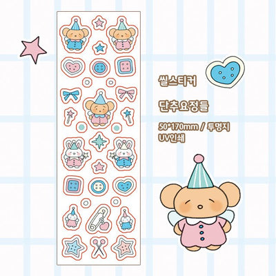[CM32] Childhood Memories 'Button Fairies' Clear Sticker Sheet - Childhood Memories__korean_sticker_stationery
