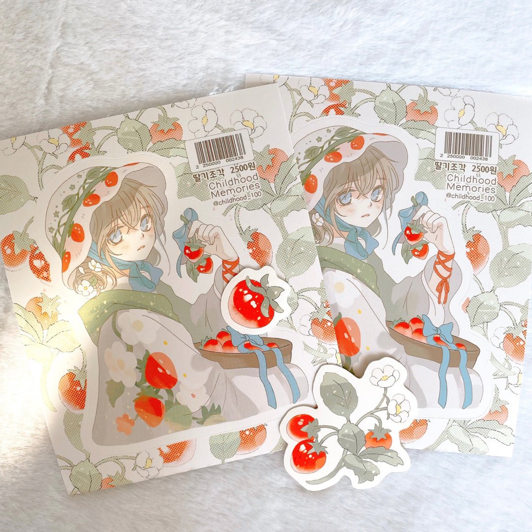 [CM42] Childhood Memories 'March' Sticker Pack (Single/Pack) - Childhood Memories_CM42S7 - Strawberry Seal Set w/Photocards_korean_sticker_stationery