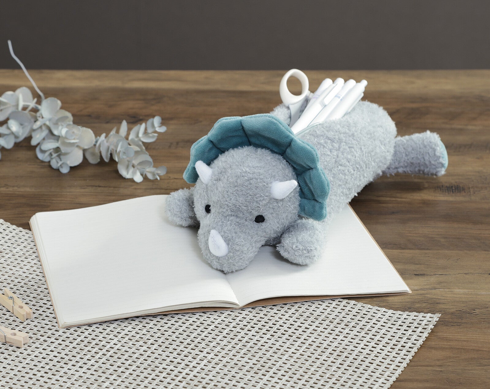 [COLTA] Animals Pencil Case (options) - Q - LIA_Triceratops_korean_sticker_stationery