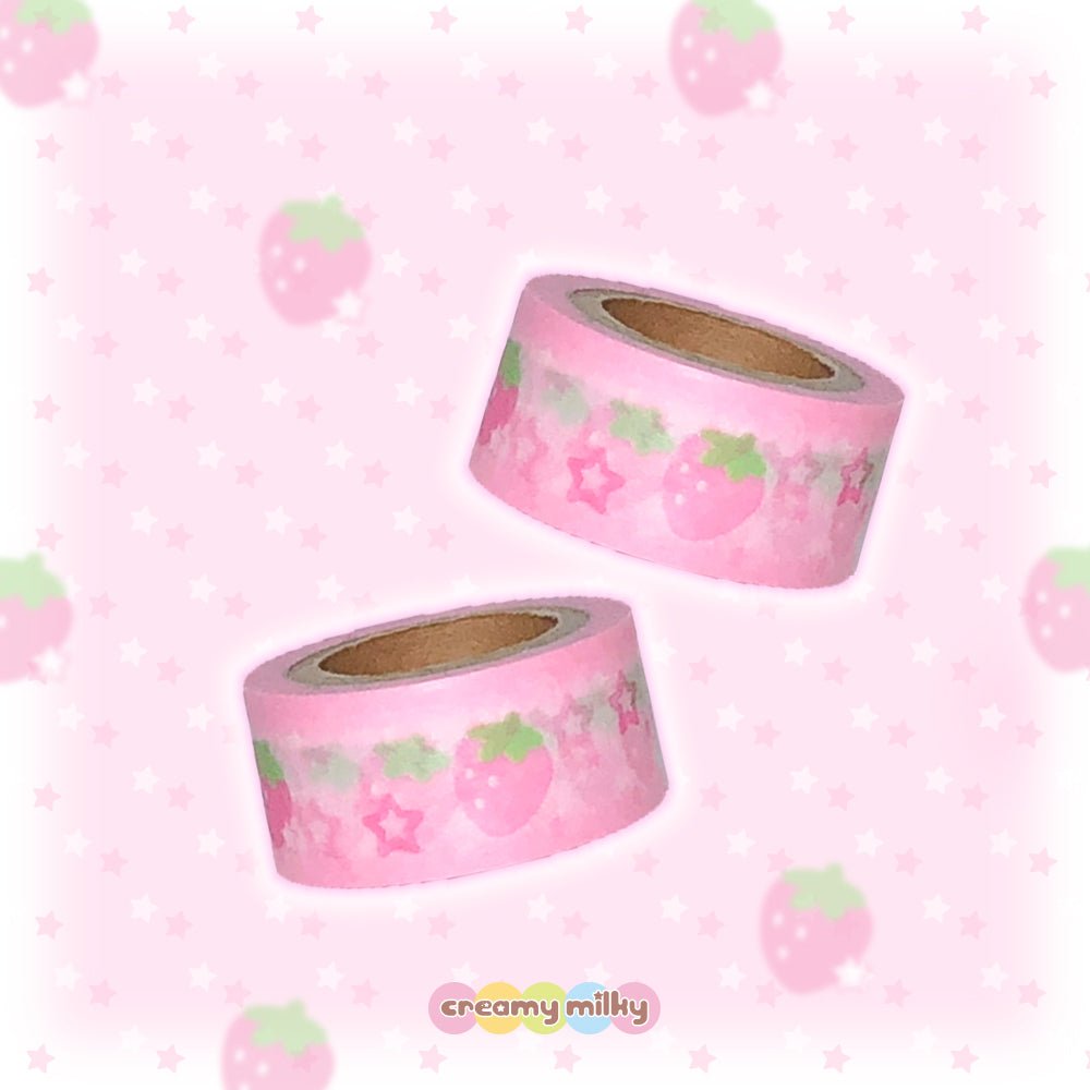 [CR02] NEW Creamy Milky 'Twinkle Strawberry' 20mm x 7m Masking Tape - Creamy Milky__korean_sticker_stationery