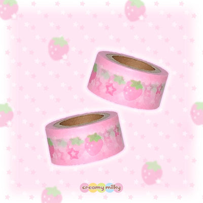 [CR02] NEW Creamy Milky 'Twinkle Strawberry' 20mm x 7m Masking Tape - Creamy Milky__korean_sticker_stationery