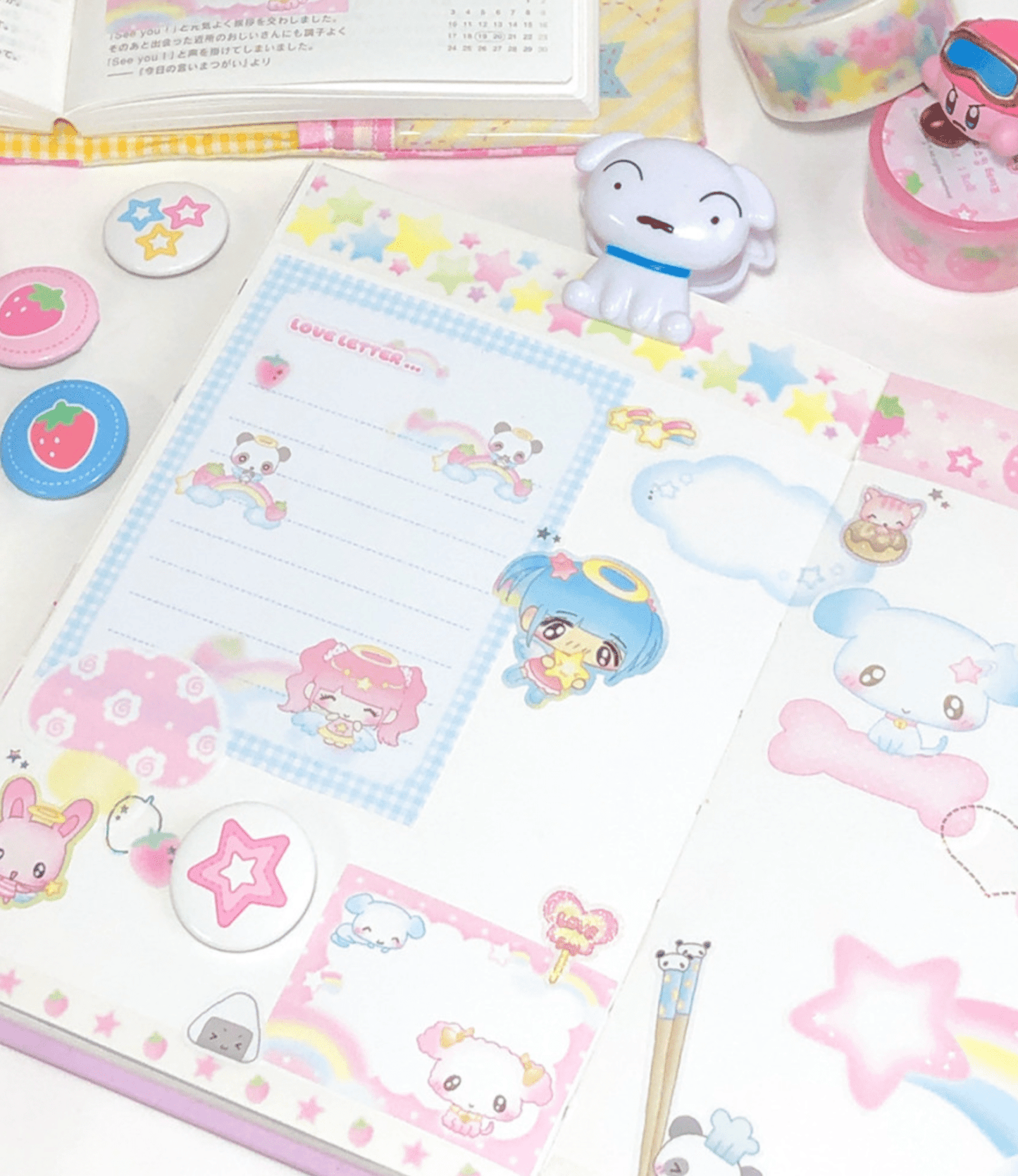 [CR03] NEW Creamy Milky 'Star Candy' 20mm x 7m Masking Tape - Creamy Milky__korean_sticker_stationery