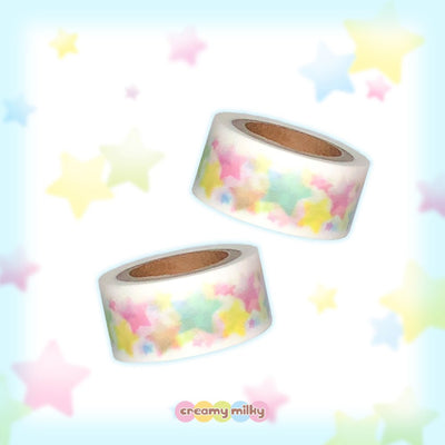[CR03] NEW Creamy Milky 'Star Candy' 20mm x 7m Masking Tape - Creamy Milky__korean_sticker_stationery