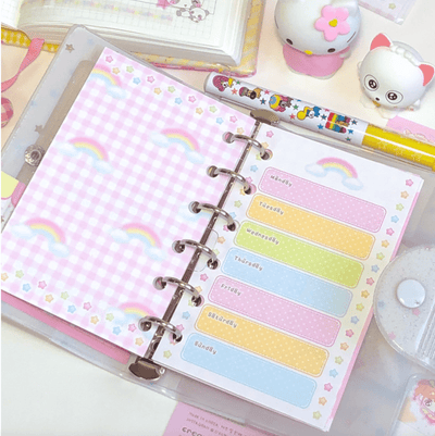[CR09] NEW Creamy Milky 'A7 Cute Rainbow Diary Insert' - Creamy Milky__korean_sticker_stationery