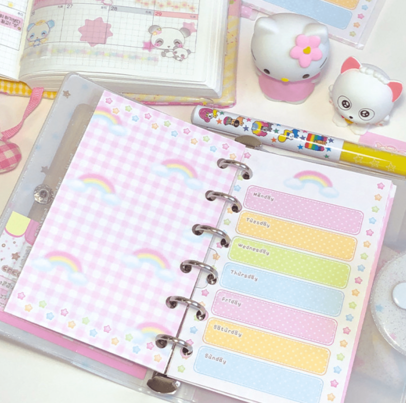 [CR09] NEW Creamy Milky 'A7 Cute Rainbow Diary Insert' - Creamy Milky__korean_sticker_stationery