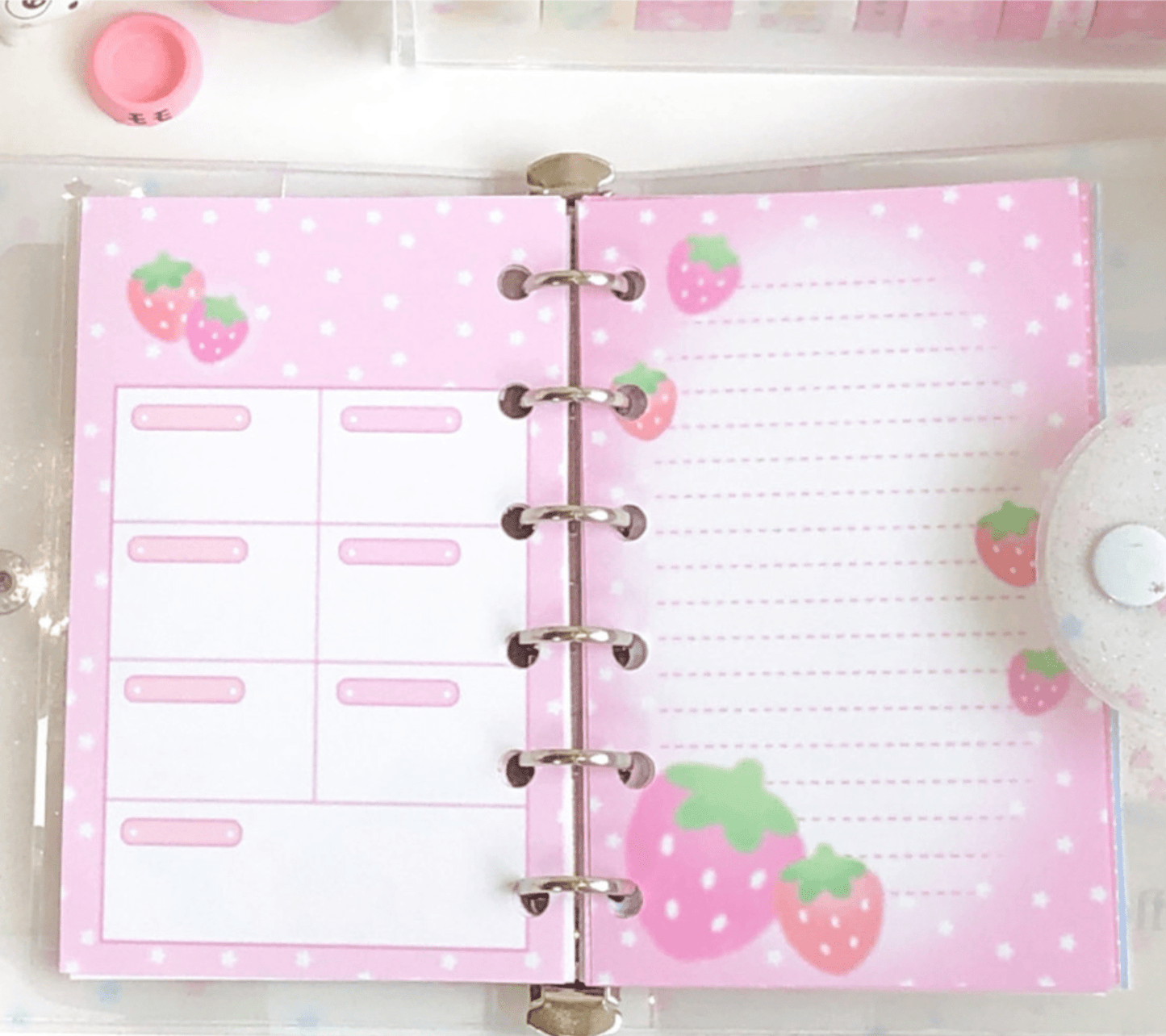 [CR11] NEW Creamy Milky 'A7 Strawberry Star Diary Insert' - Creamy Milky__korean_sticker_stationery