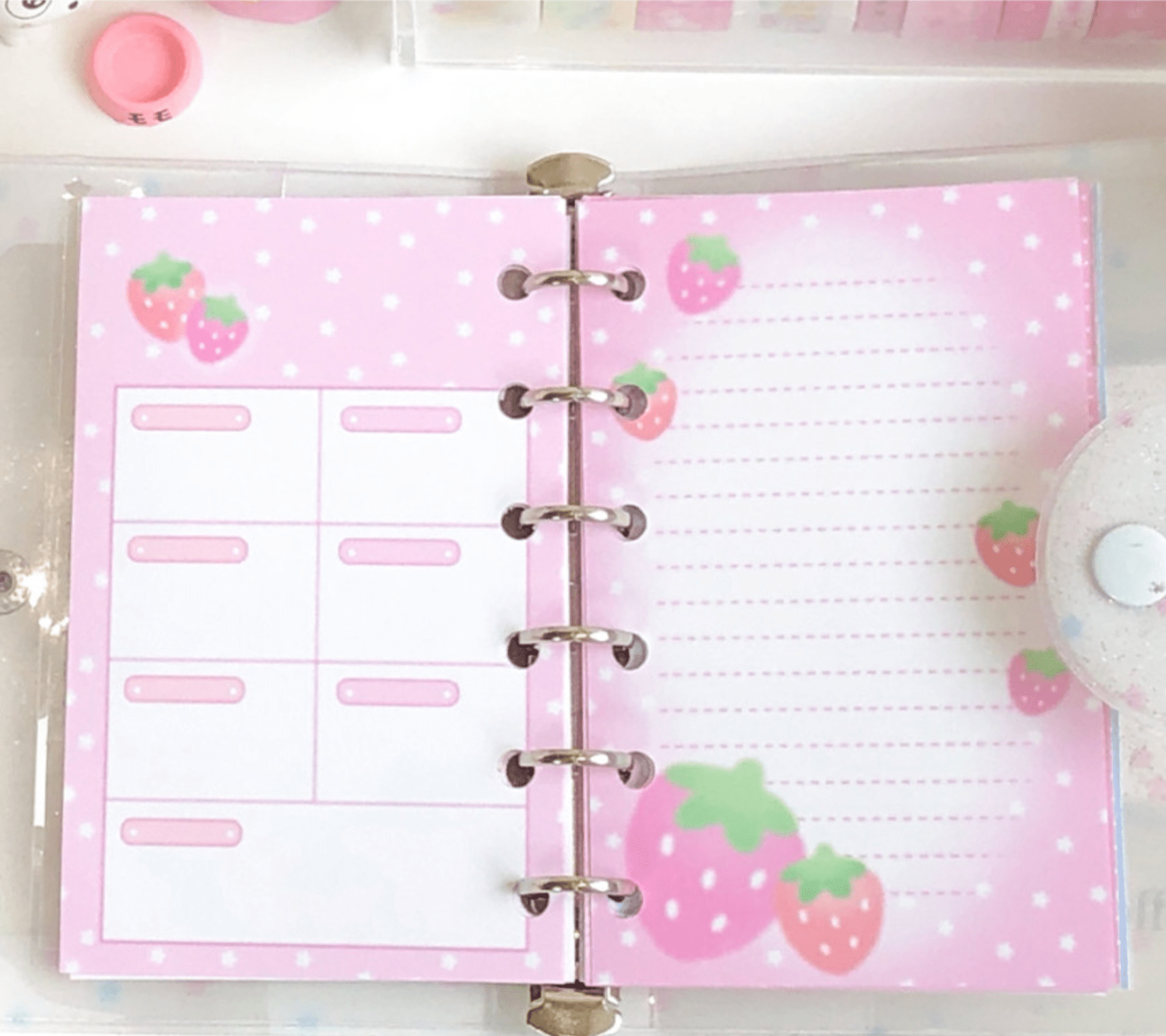 [CR11] NEW Creamy Milky 'A7 Strawberry Star Diary Insert' - Creamy Milky__korean_sticker_stationery