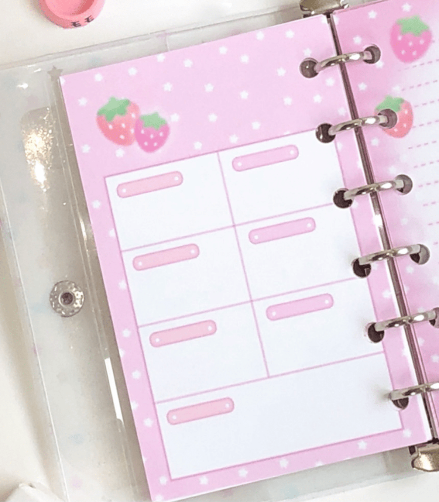 [CR11] NEW Creamy Milky 'A7 Strawberry Star Diary Insert' - Creamy Milky__korean_sticker_stationery