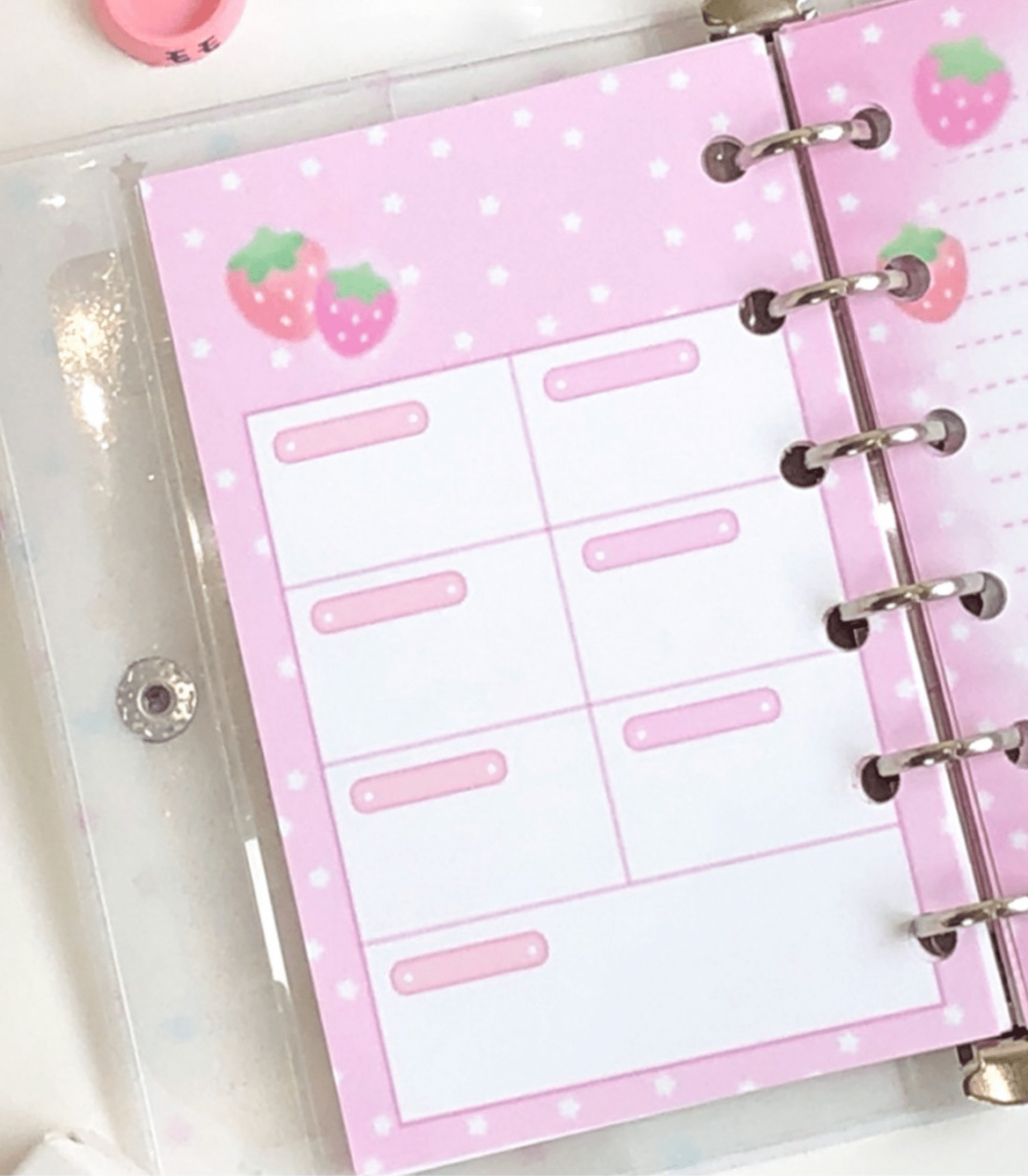 [CR11] NEW Creamy Milky 'A7 Strawberry Star Diary Insert' - Creamy Milky__korean_sticker_stationery
