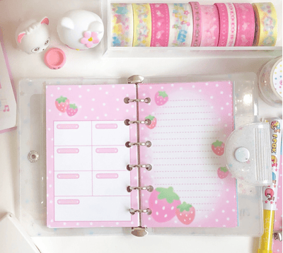 [CR11] NEW Creamy Milky 'A7 Strawberry Star Diary Insert' - Creamy Milky__korean_sticker_stationery