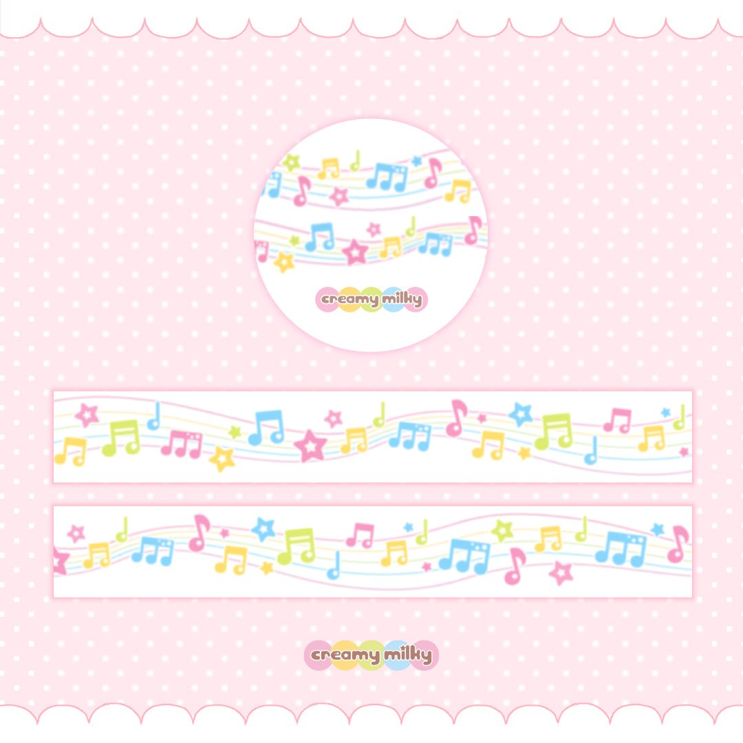 [CR12] NEW Creamy Milky 'Sweet Melody' Masking Tape - Creamy Milky__korean_sticker_stationery