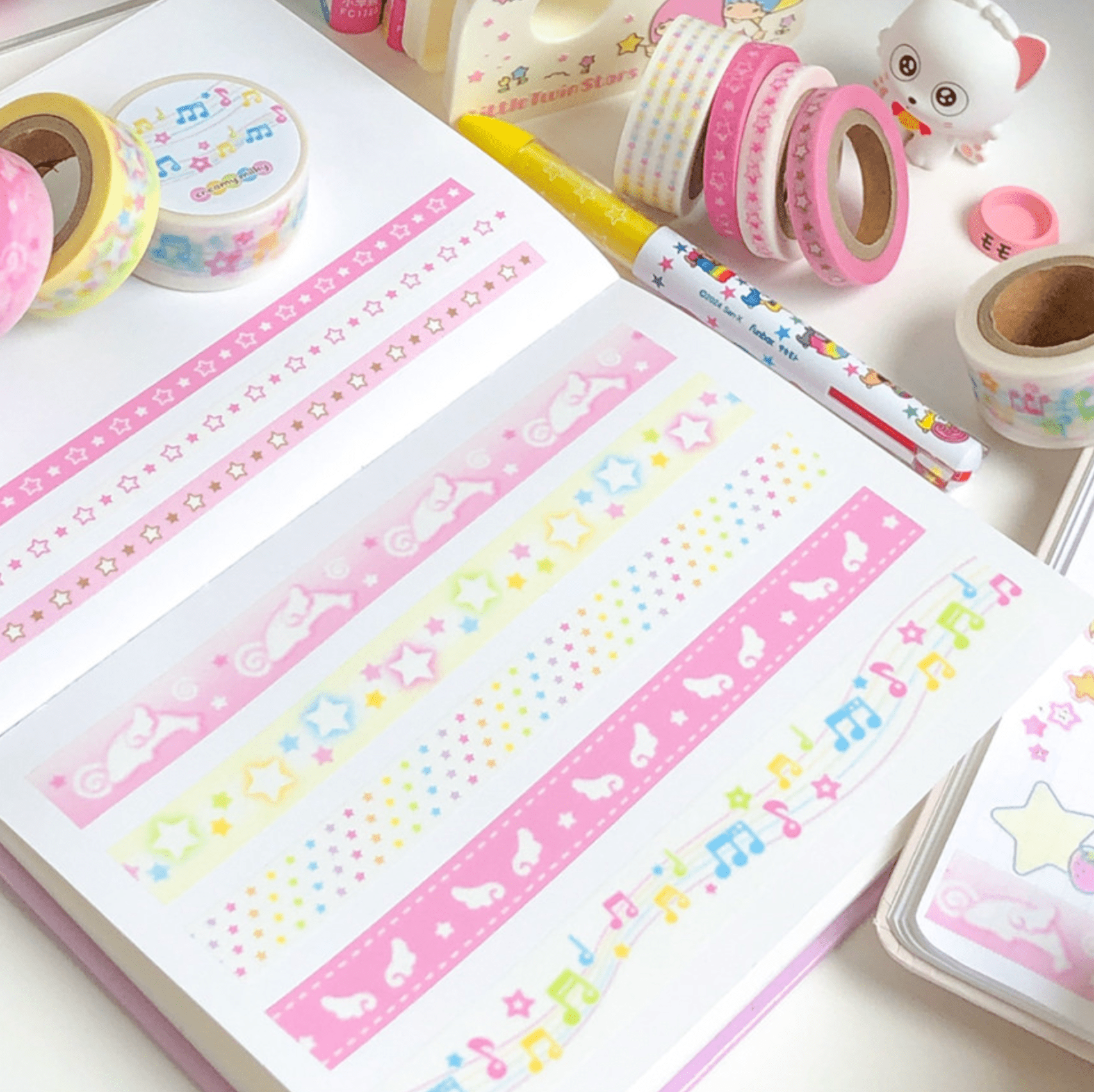 [CR12] NEW Creamy Milky 'Sweet Melody' Masking Tape - Creamy Milky__korean_sticker_stationery