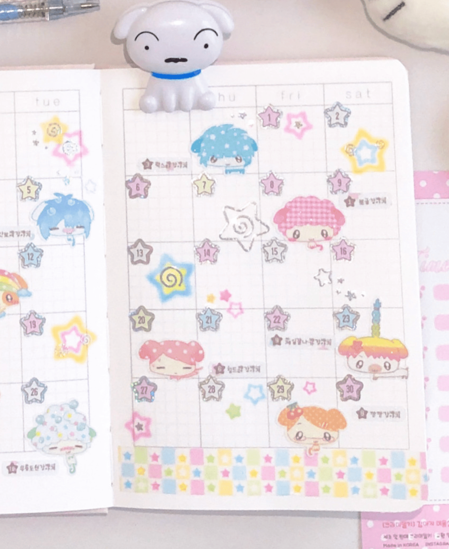 [CR15] NEW Creamy Milky 'Square Square Star' Masking Tape - Creamy Milky__korean_sticker_stationery
