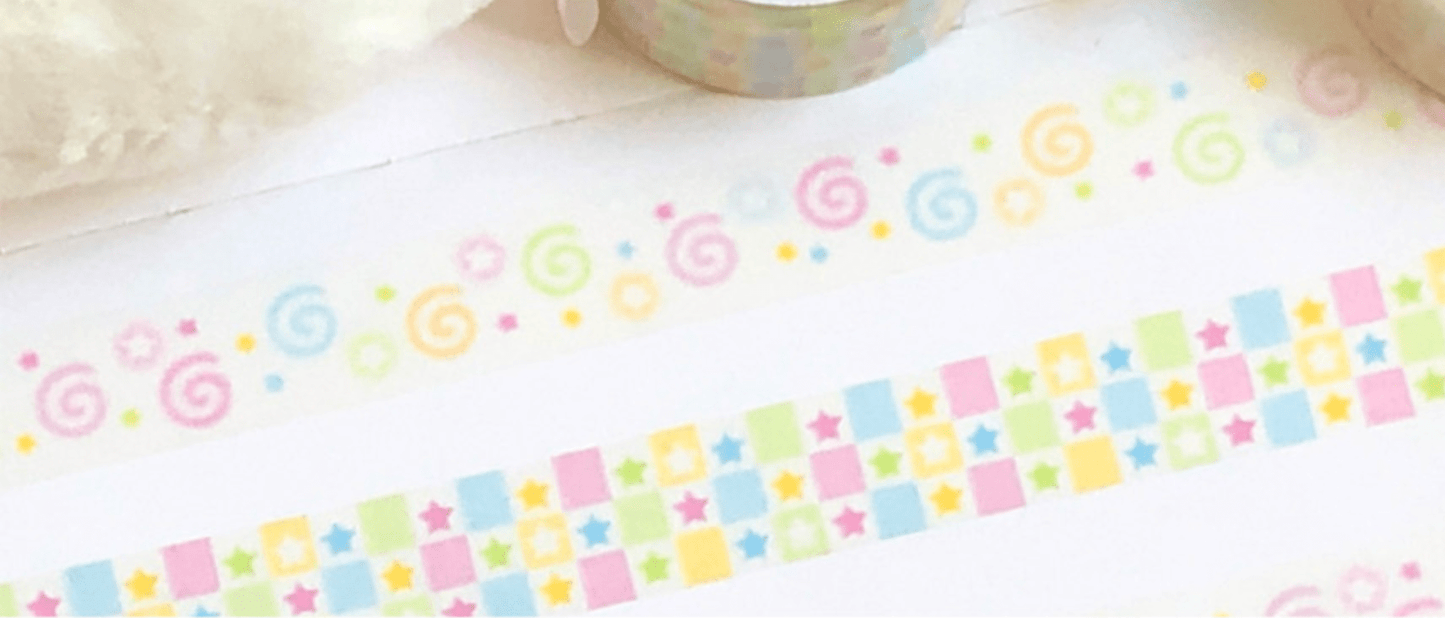 [CR15] NEW Creamy Milky 'Square Square Star' Masking Tape - Creamy Milky__korean_sticker_stationery