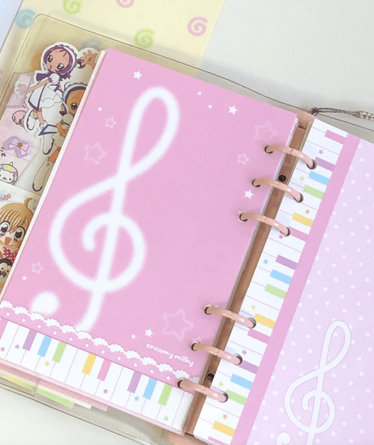 [CR16] NEW Creamy Milky 'A6 Pink Melody Diary Insert' - Creamy Milky__korean_sticker_stationery