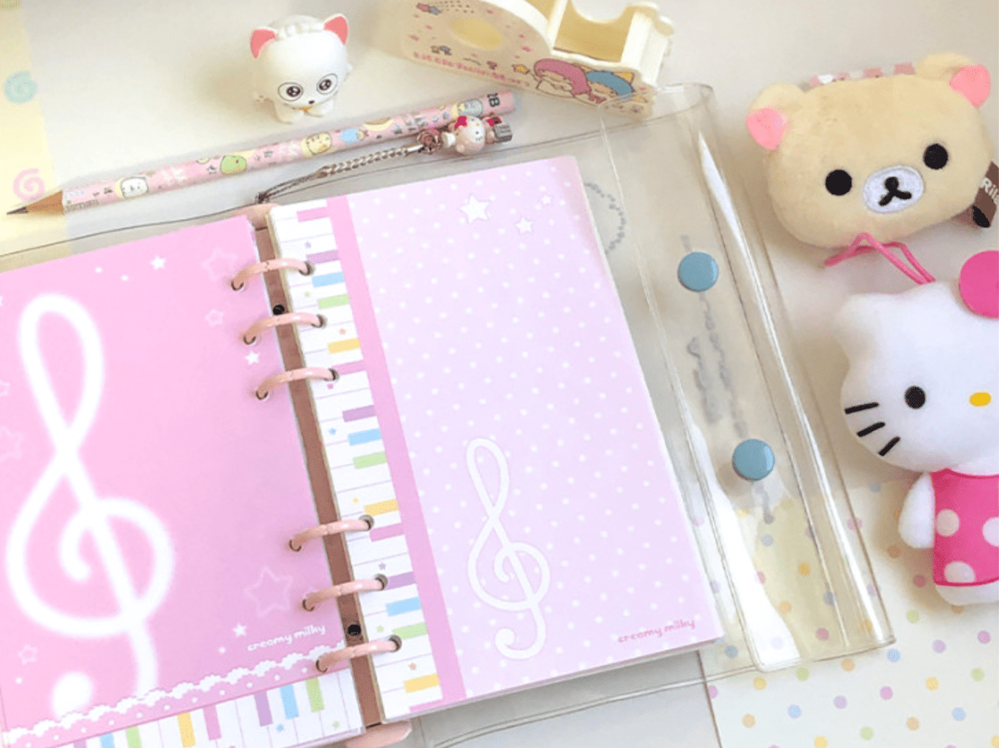 [CR16] NEW Creamy Milky 'A6 Pink Melody Diary Insert' - Creamy Milky__korean_sticker_stationery