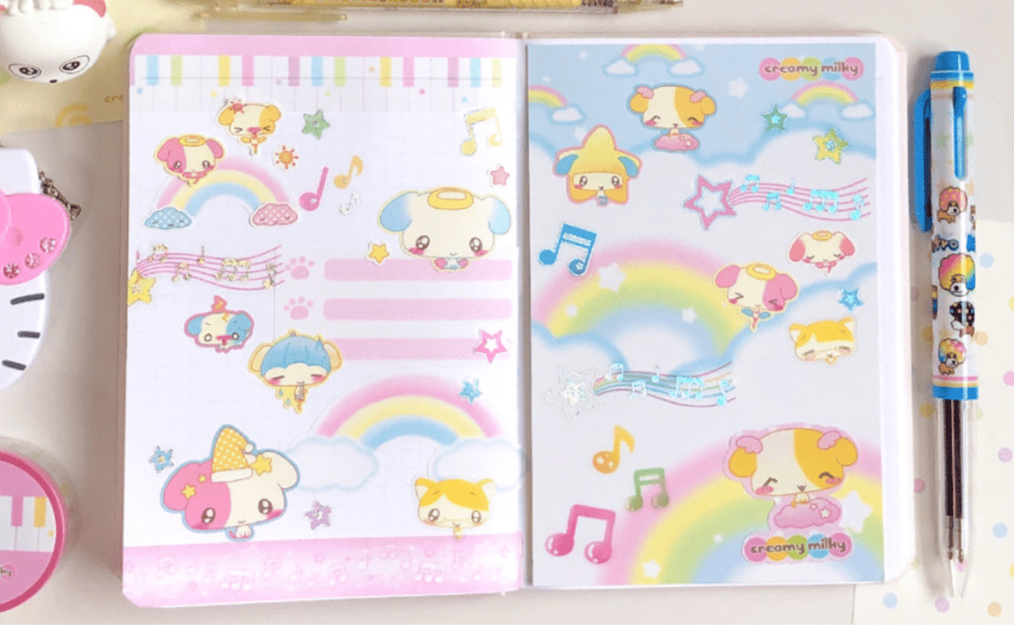 [CR17] NEW Creamy Milky 'Weather Fairy Puppy' Matte Sticker Sheet - Creamy Milky__korean_sticker_stationery