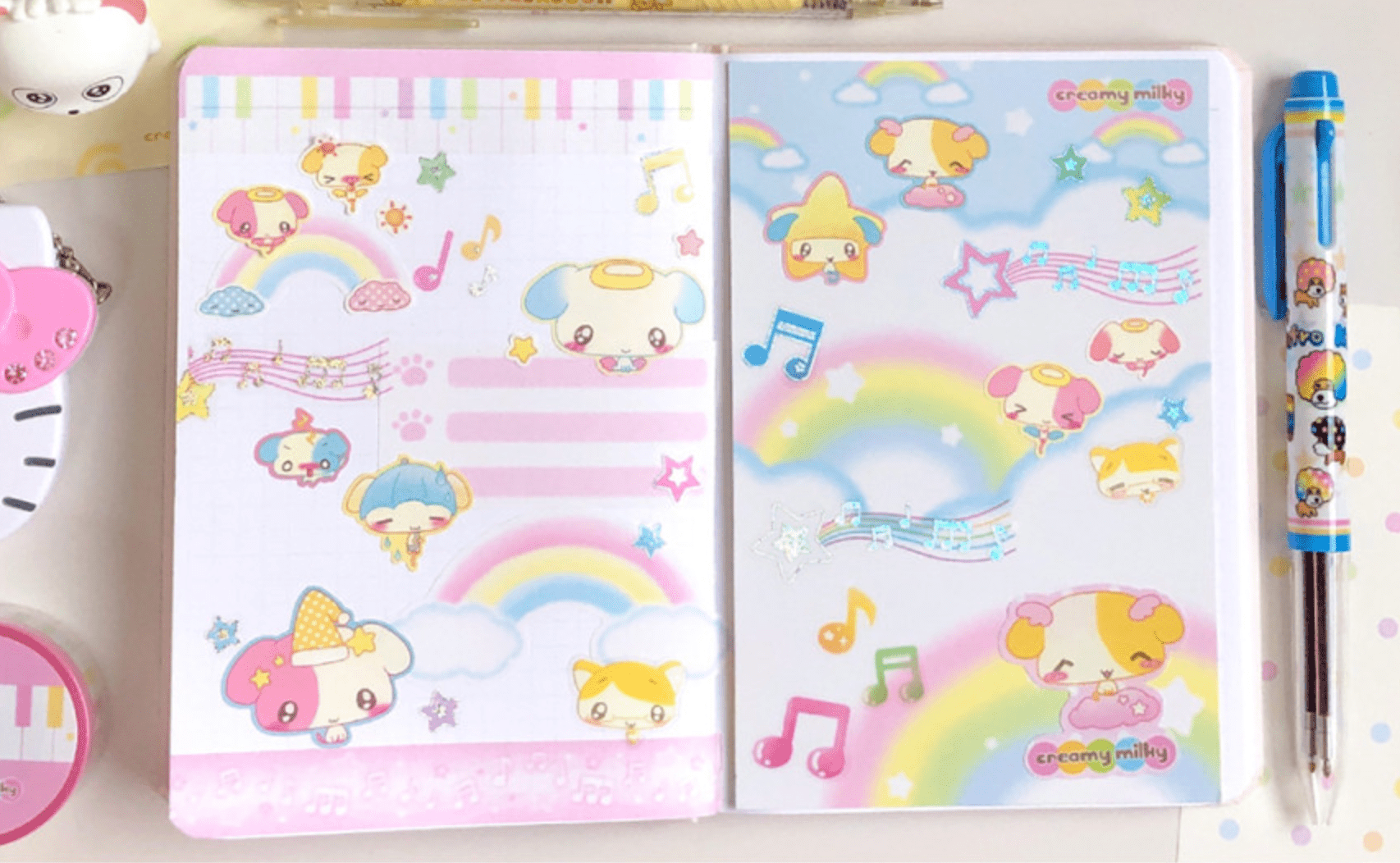 [CR17] NEW Creamy Milky 'Weather Fairy Puppy' Matte Sticker Sheet - Creamy Milky__korean_sticker_stationery