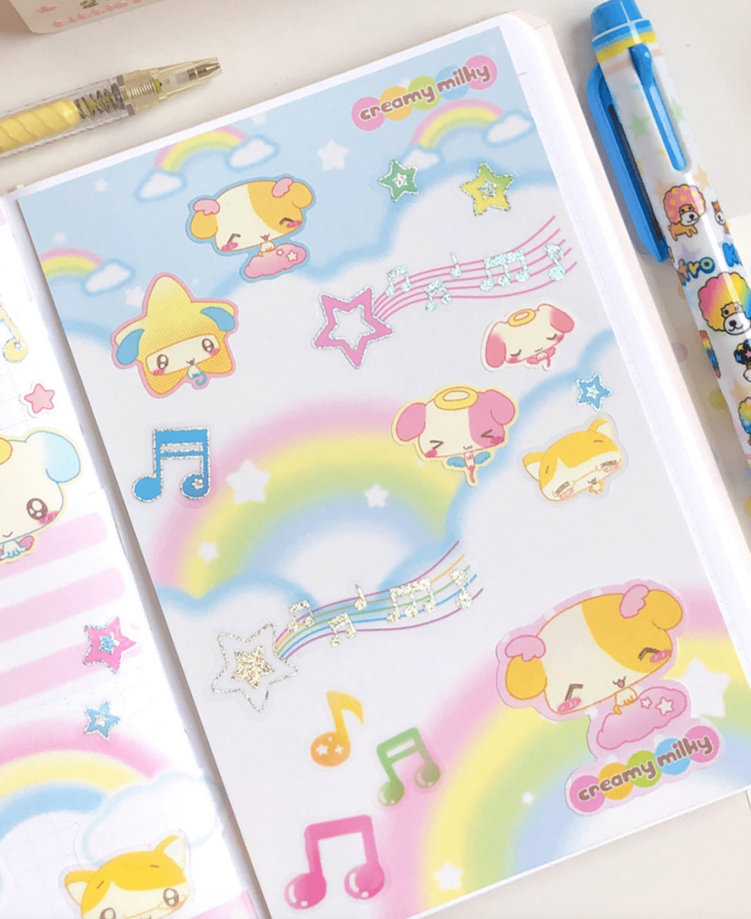 [CR17] NEW Creamy Milky 'Weather Fairy Puppy' Matte Sticker Sheet - Creamy Milky__korean_sticker_stationery