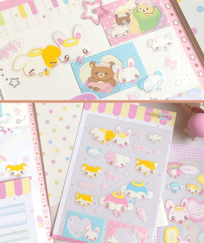 [CR18] NEW Creamy Milky 'Reaction King' Clear Sticker Sheet - Creamy Milky__korean_sticker_stationery