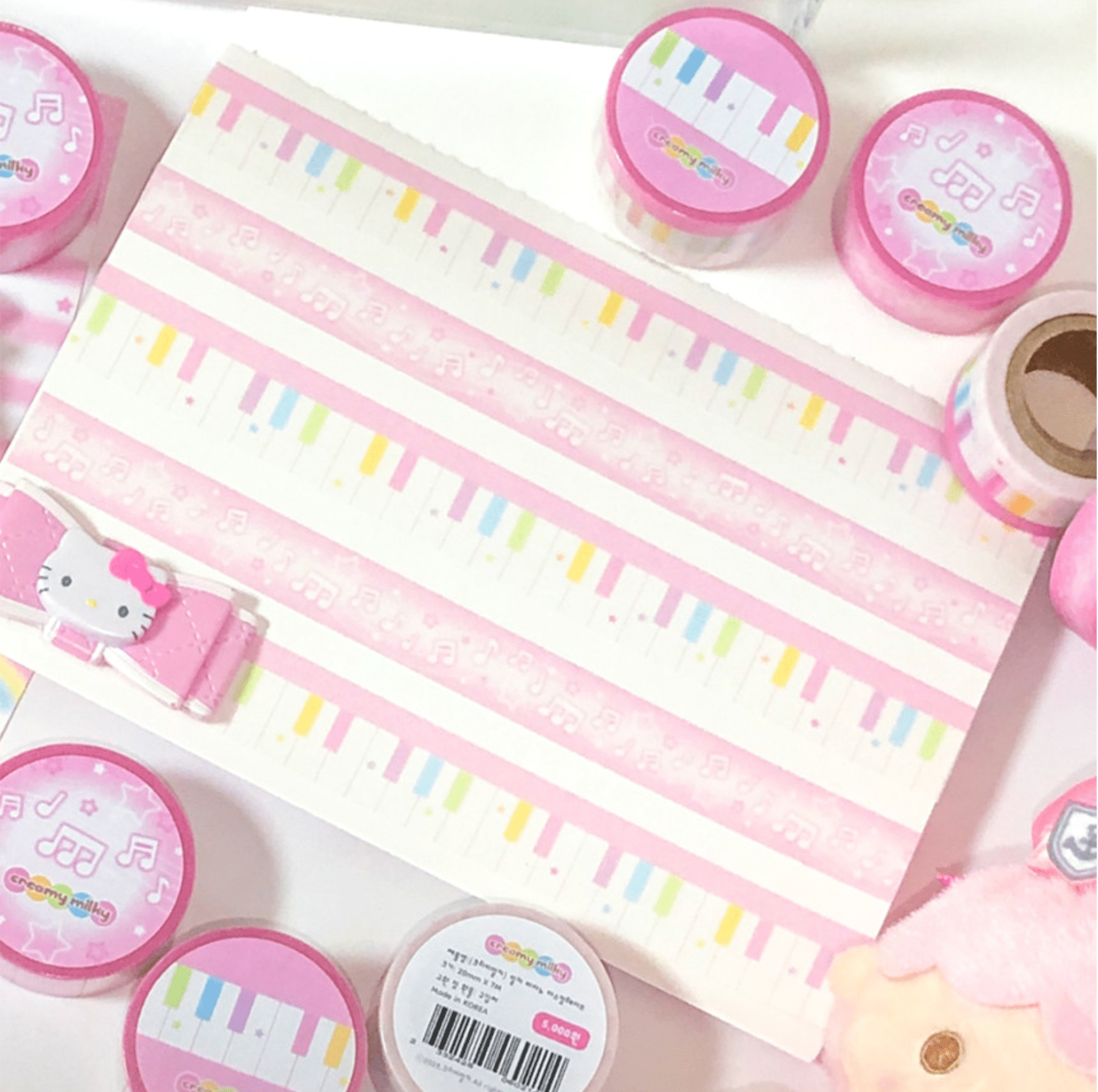 [CR19] NEW Creamy Milky 'Milky Piano' Masking Tape - Creamy Milky__korean_sticker_stationery