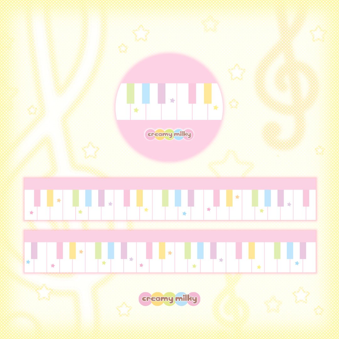 [CR19] NEW Creamy Milky 'Milky Piano' Masking Tape - Creamy Milky__korean_sticker_stationery