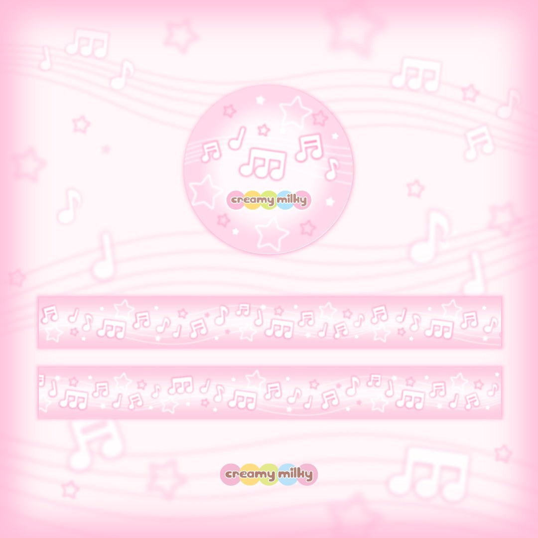 [CR20] NEW Creamy Milky 'Music Note Milky Way' Masking Tape - Creamy Milky__korean_sticker_stationery