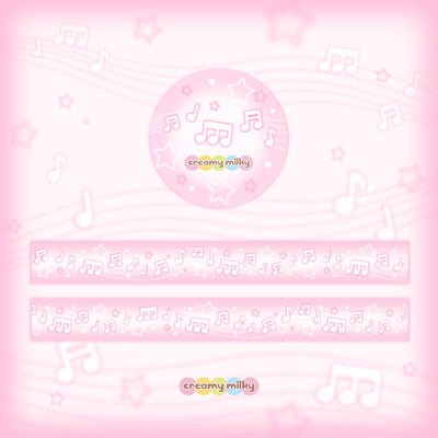 [CR20] NEW Creamy Milky 'Music Note Milky Way' Masking Tape - Creamy Milky__korean_sticker_stationery