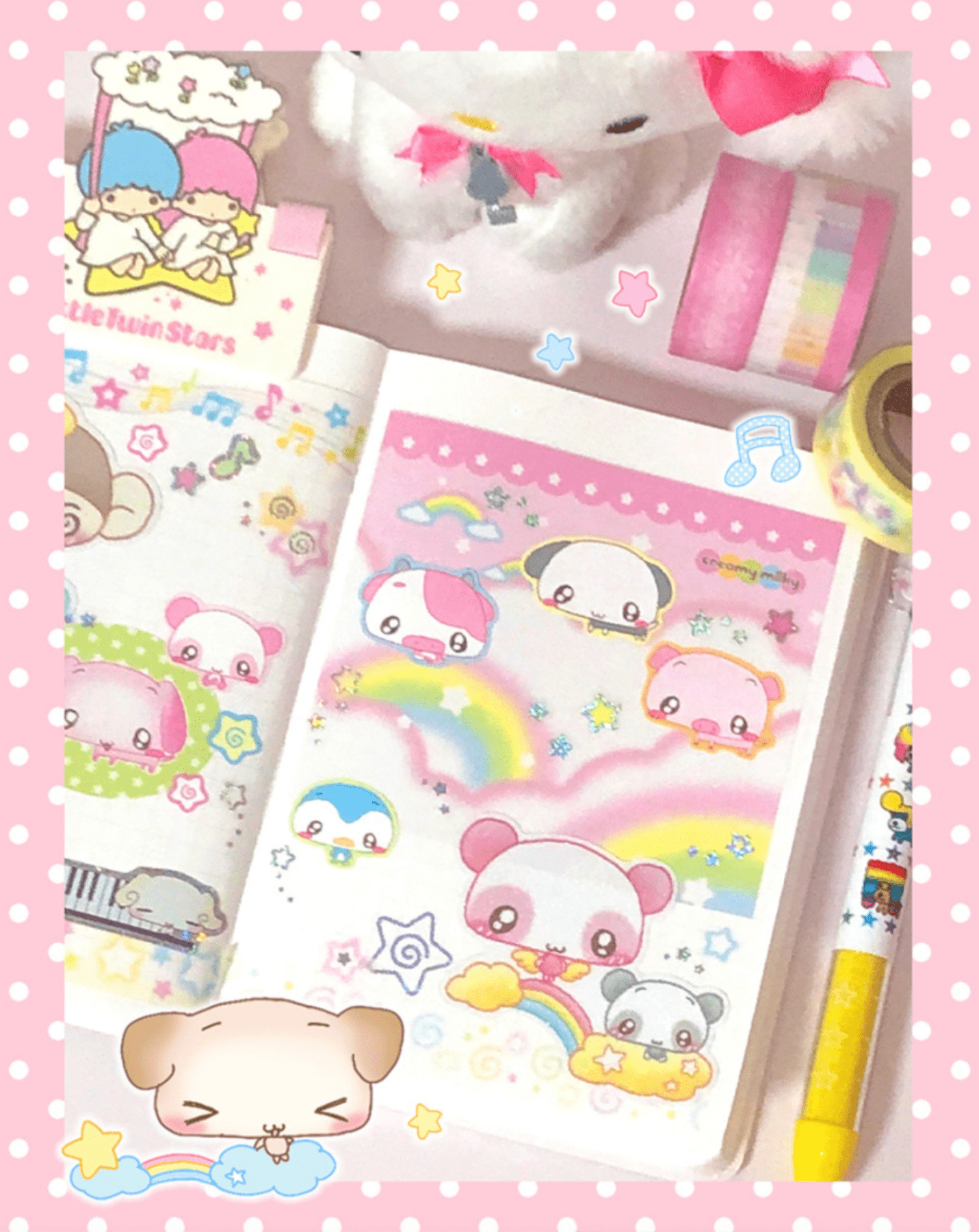 [CR22] NEW Creamy Milky 'Creamy Friends' Matte Sticker Sheet - Creamy Milky__korean_sticker_stationery
