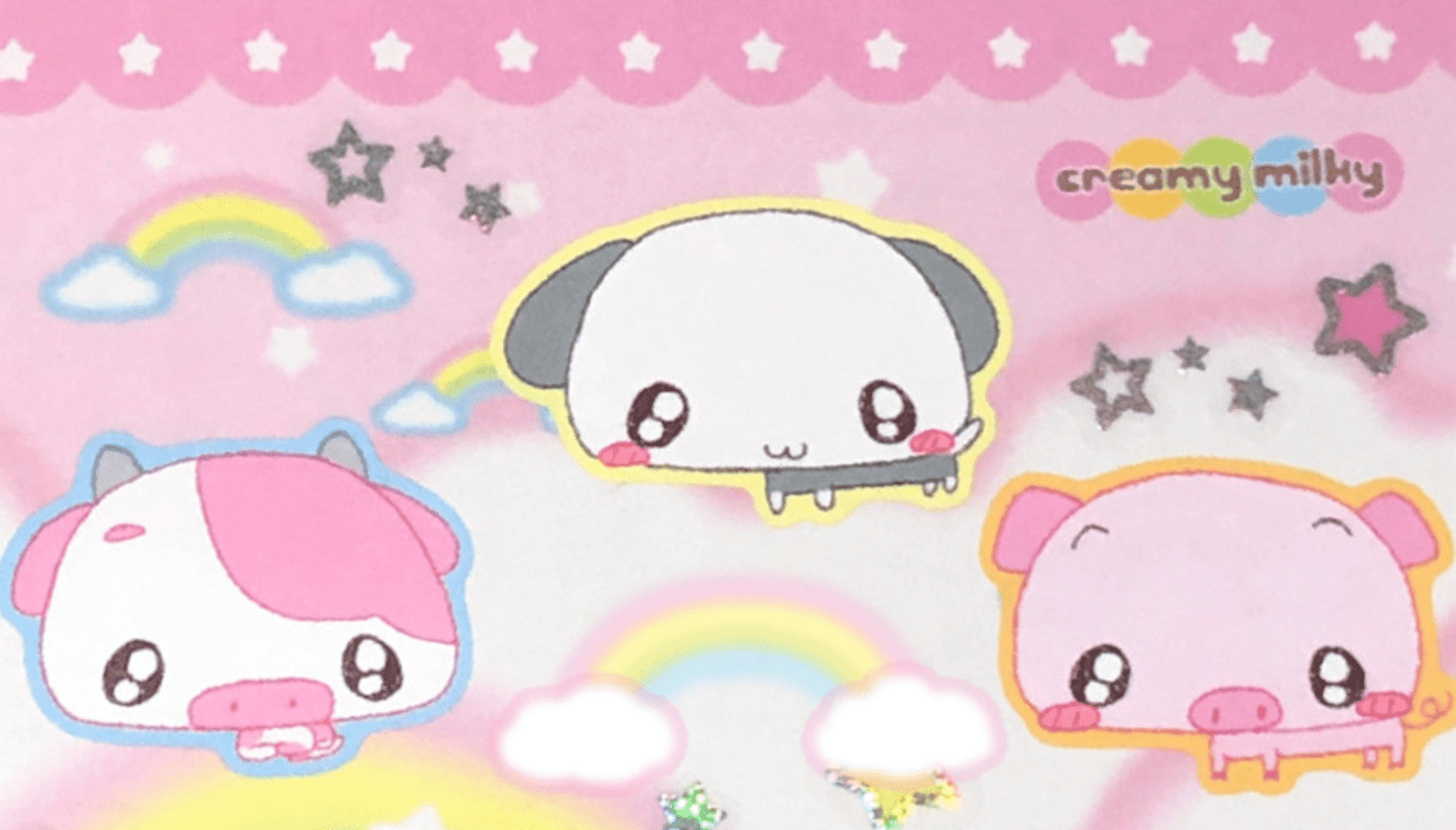[CR22] NEW Creamy Milky 'Creamy Friends' Matte Sticker Sheet - Creamy Milky__korean_sticker_stationery