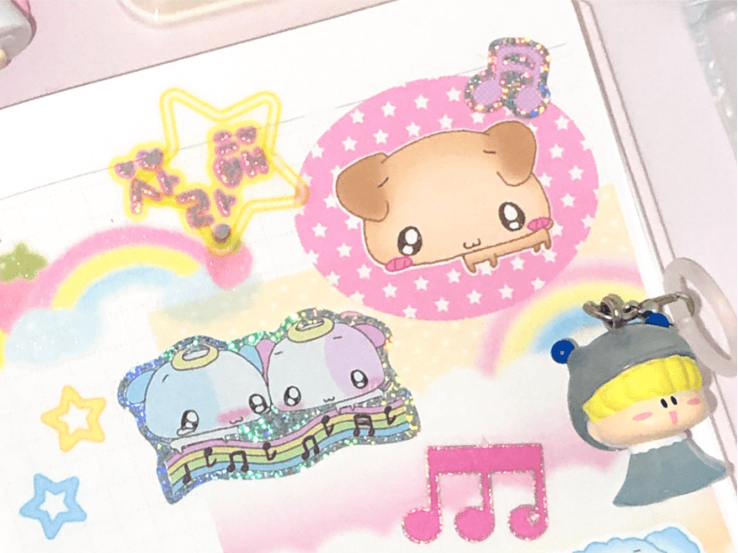 [CR23] NEW Creamy Milky 'Melody' Hologram Sticker Sheet - Creamy Milky__korean_sticker_stationery