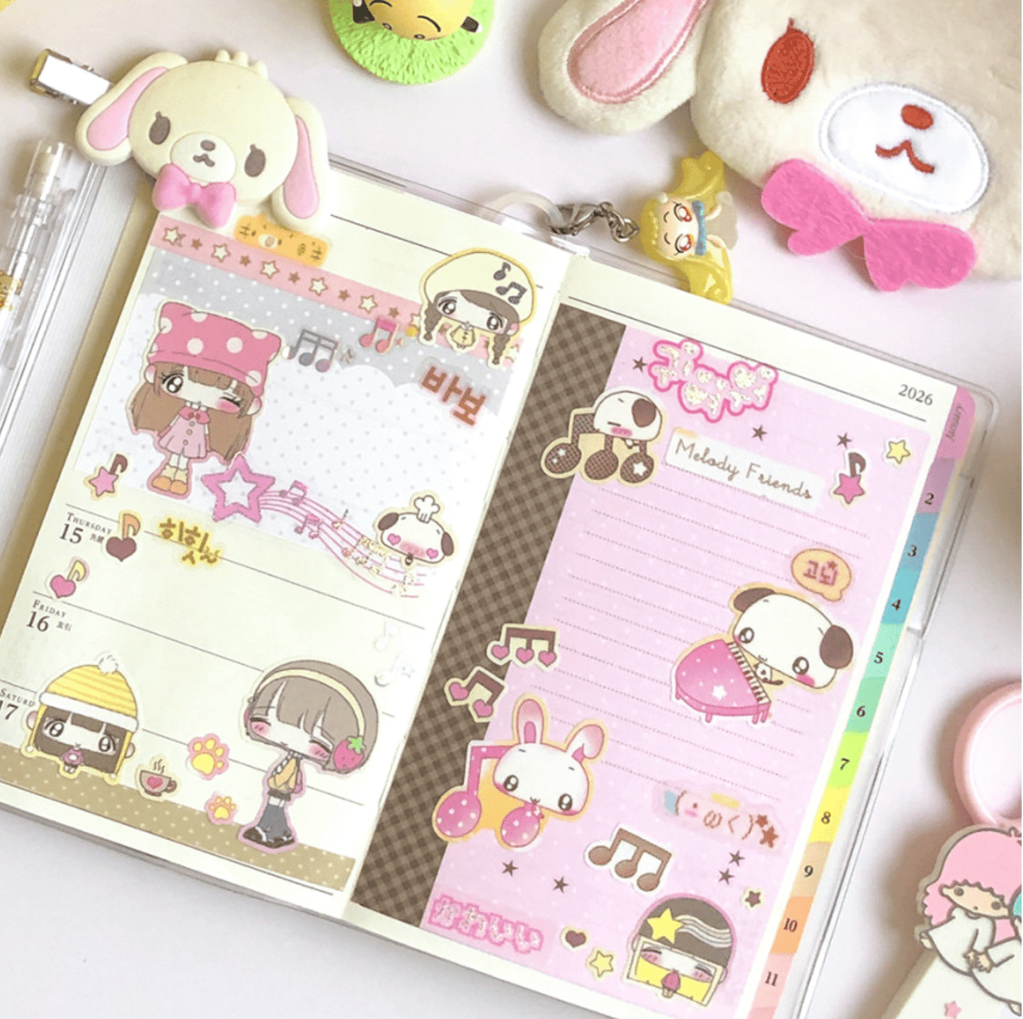 [CR25] NEW Creamy Milky 'Sweet Melody' Sugar Glitter Sticker Sheet - Creamy Milky__korean_sticker_stationery