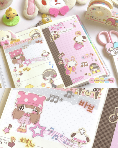 [CR26] NEW Creamy Milky 'Winter Girls' Sticker Sheet - Creamy Milky__korean_sticker_stationery