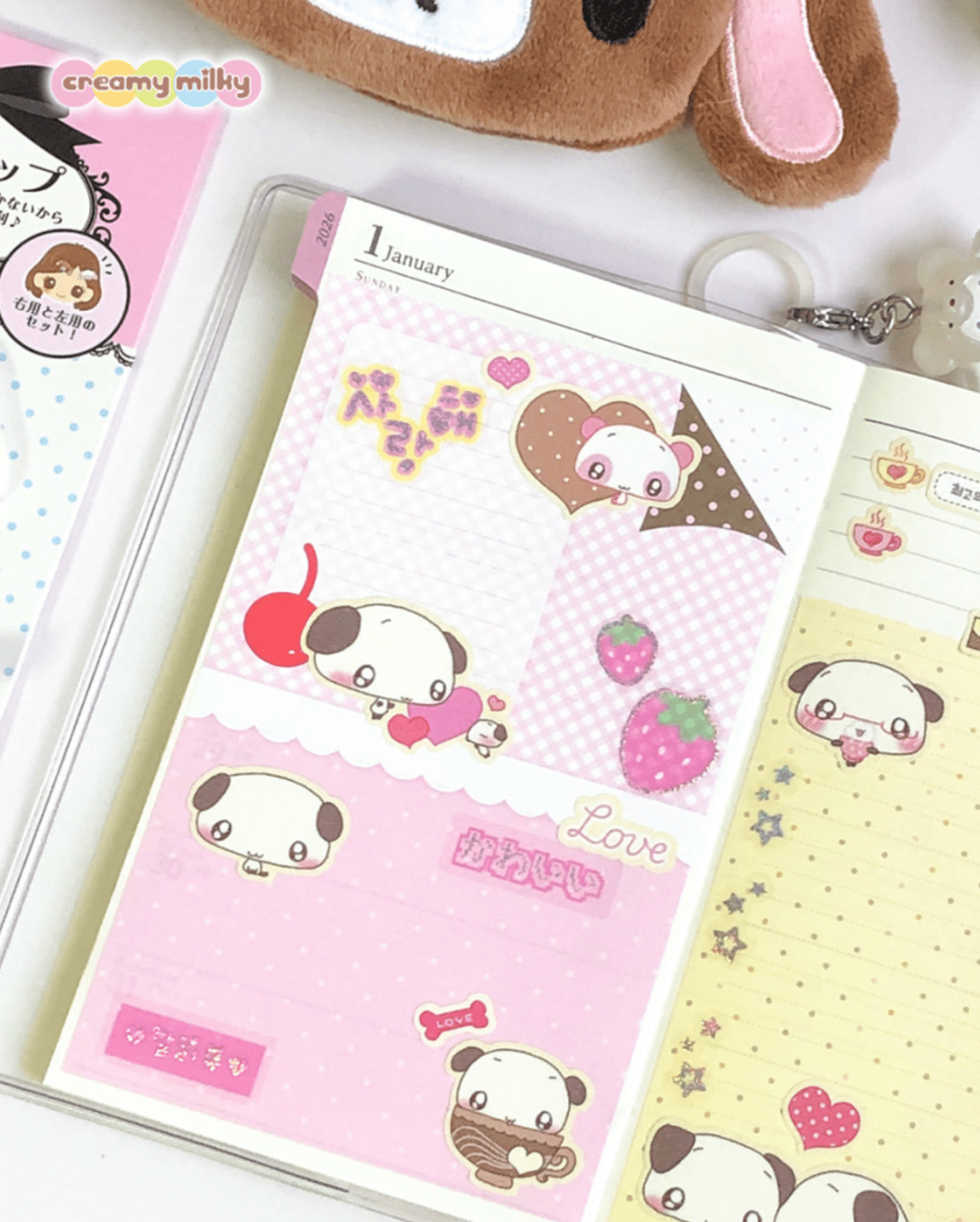 [CR28] NEW Creamy Milky 'Love Love Cafe' Sticker Sheet - Creamy Milky__korean_sticker_stationery
