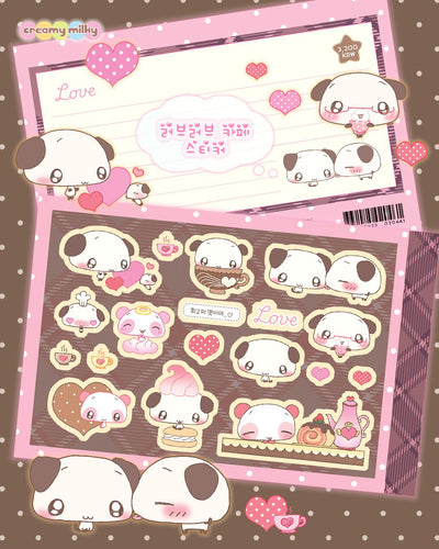 [CR28] NEW Creamy Milky 'Love Love Cafe' Sticker Sheet - Creamy Milky__korean_sticker_stationery
