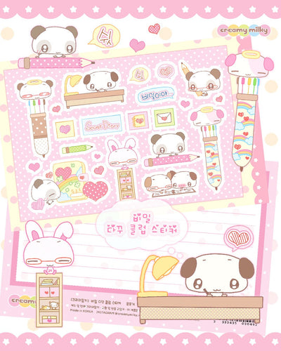 [CR31] NEW Creamy Milky 'Secret Dakku Club' Sugar Glitter Sticker Sheet - Creamy Milky__korean_sticker_stationery