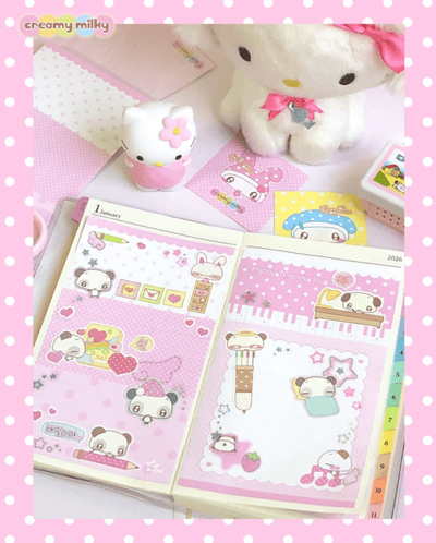 [CR31] NEW Creamy Milky 'Secret Dakku Club' Sugar Glitter Sticker Sheet - Creamy Milky__korean_sticker_stationery
