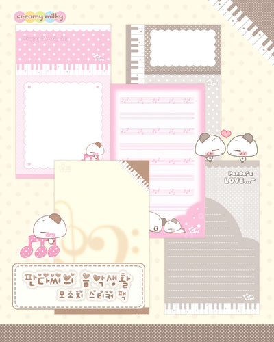 [CR34] NEW Creamy Milky 'Panda's Music Life' Memo Sticker Pack - Creamy Milky__korean_sticker_stationery