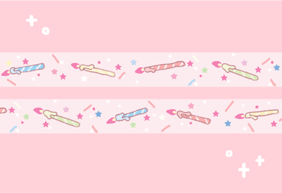 [CW105] Cotton World 'Cake Candle' Foil Masking Tape 15mm x 5m - Cotton World__korean_sticker_stationery