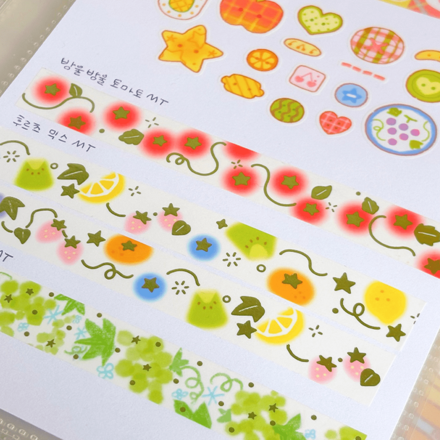 [CW112] Cotton World 'Fruits Time' Masking Tape 15mm x 5m (options) - Cotton World_CW112S3 - Grape Vine_korean_sticker_stationery