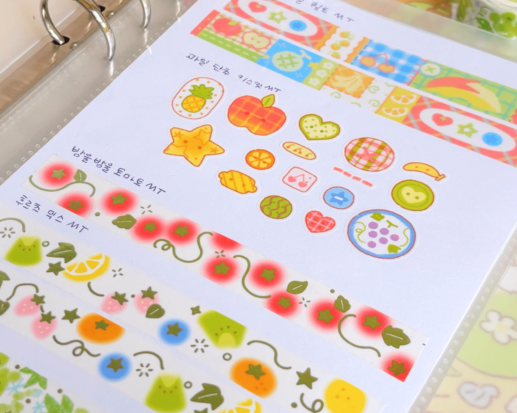 [CW112] Cotton World 'Fruits Time' Masking Tape 15mm x 5m (options) - Cotton World_CW112S3 - Grape Vine_korean_sticker_stationery
