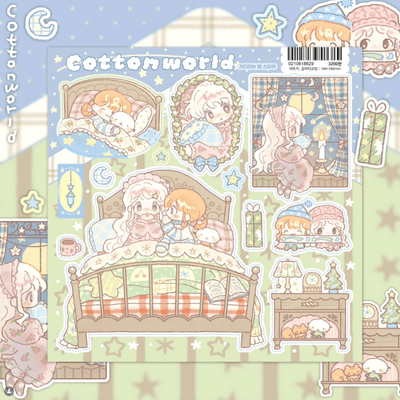 [CW151] Cotton World 'Night of Waiting' Sticker Sheet - Cotton World__korean_sticker_stationery